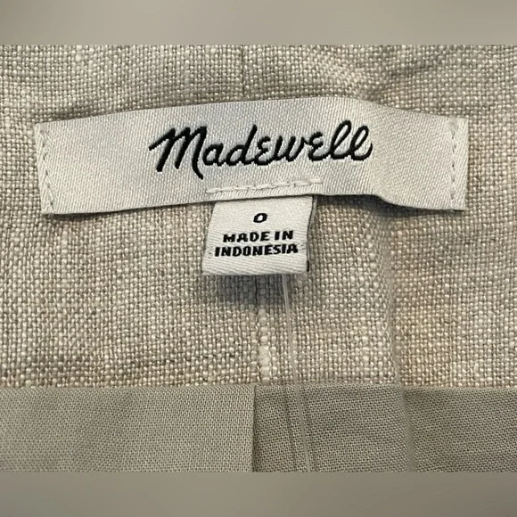 Madewell Women’s Single Breasted Vest 100% Linen Size 0 NWT - Picture 5 of 6